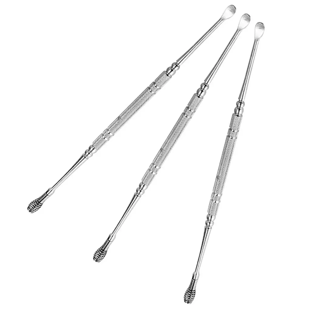 Outils de retrait de cérumen en acier inoxydable, pic d'oreille, vecl'oreille, 3, 4 paquets, 3 pièces