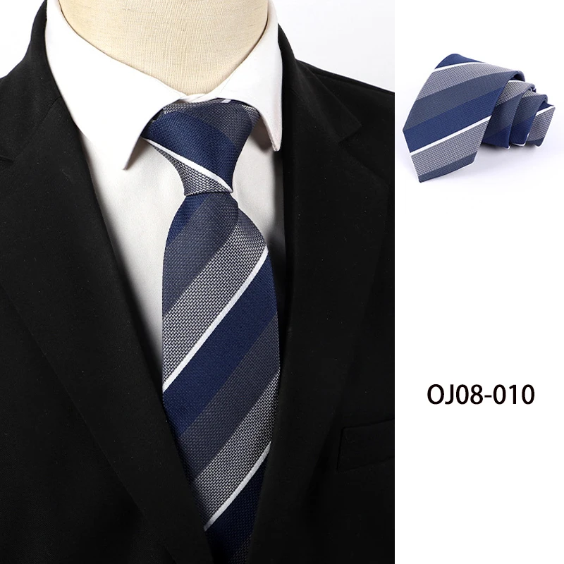 Classic Stripes Necktie Men's Tie 8cm Blue Black Red Neck Ties Fashion Shirt Dress Accessories For Business Formal Wedding Party