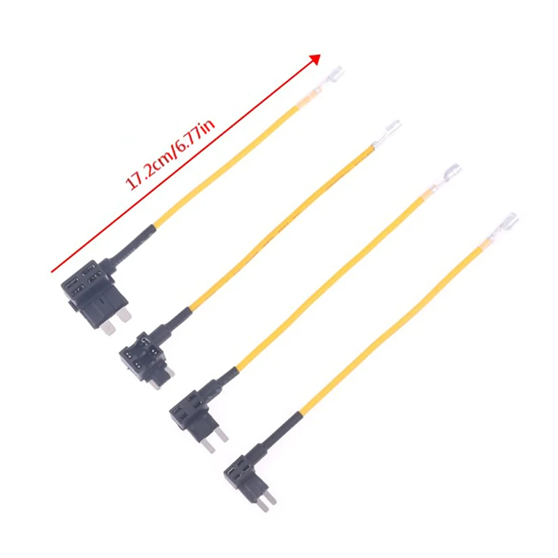 12V Fuse Holder Add-a-circuit TAP Adapter Mini Standard Ford ATM APM Blade Auto Fuse with 10A Blade Car Fuse yellow line