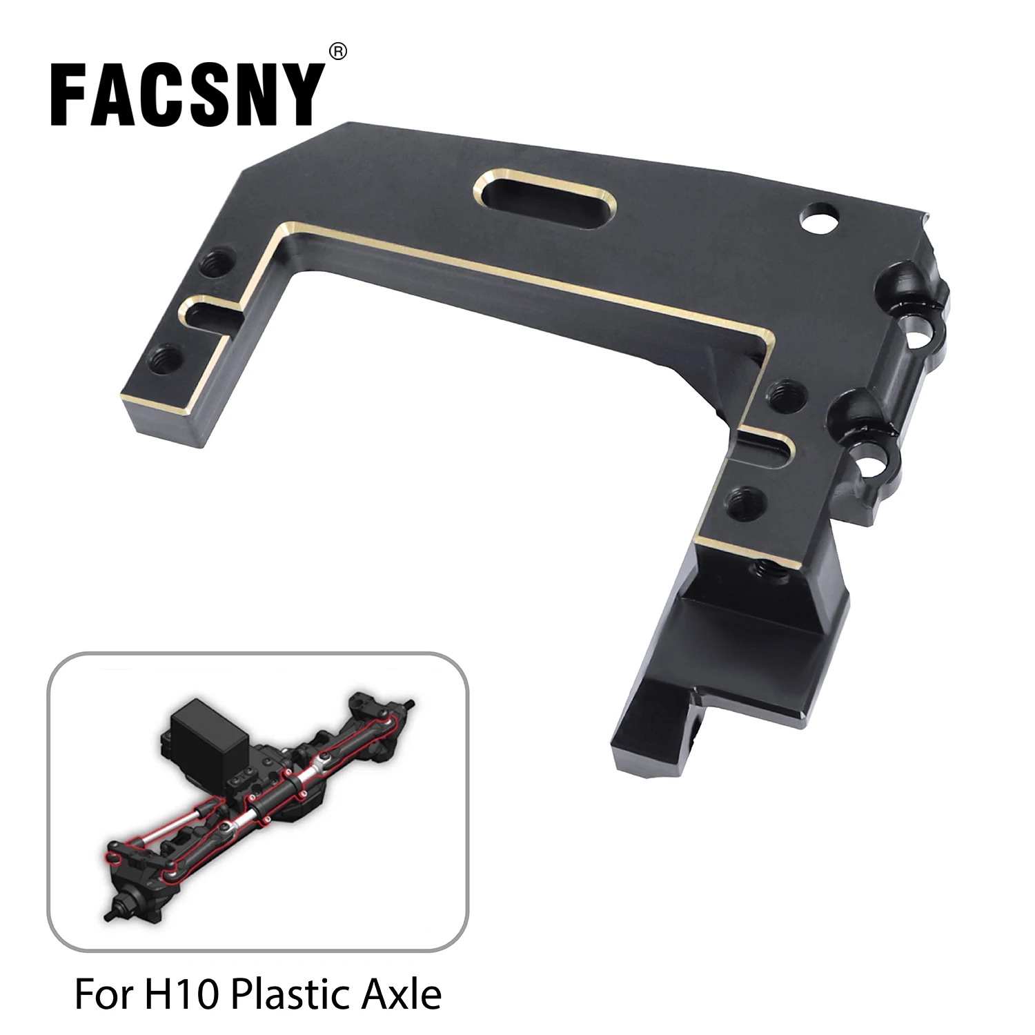 H10 82g Brass Servo Mount Servo Bracket For 1/10 RC Crawler Car Vanquish H10 Optic Replace Stock Plastic Part RC Upgrade Parts
