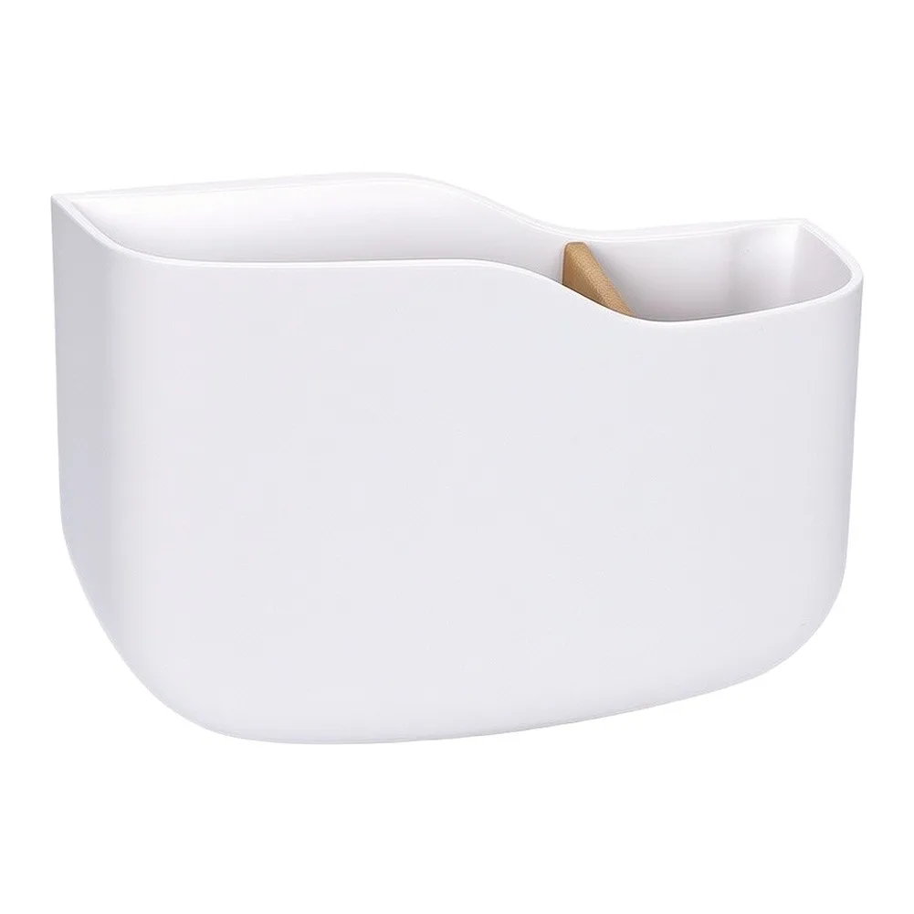 Remote Control Holder Wall Mount Storage for TV Remotes Phone Chargers and Small Devices 14 x 5.5 x 9.5 cm White