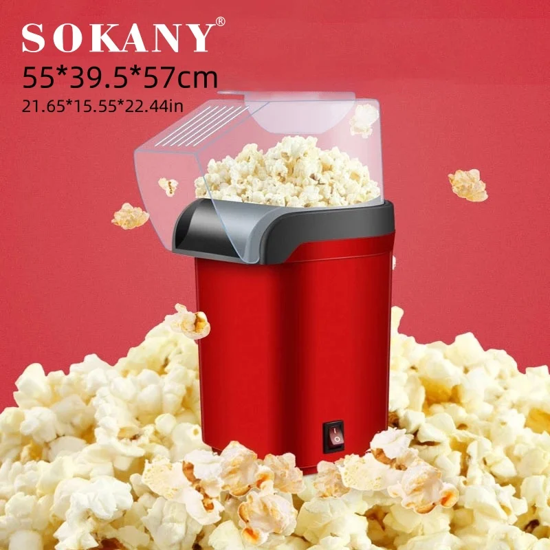 A popcorn making machine with plugs in the European Union and the United States