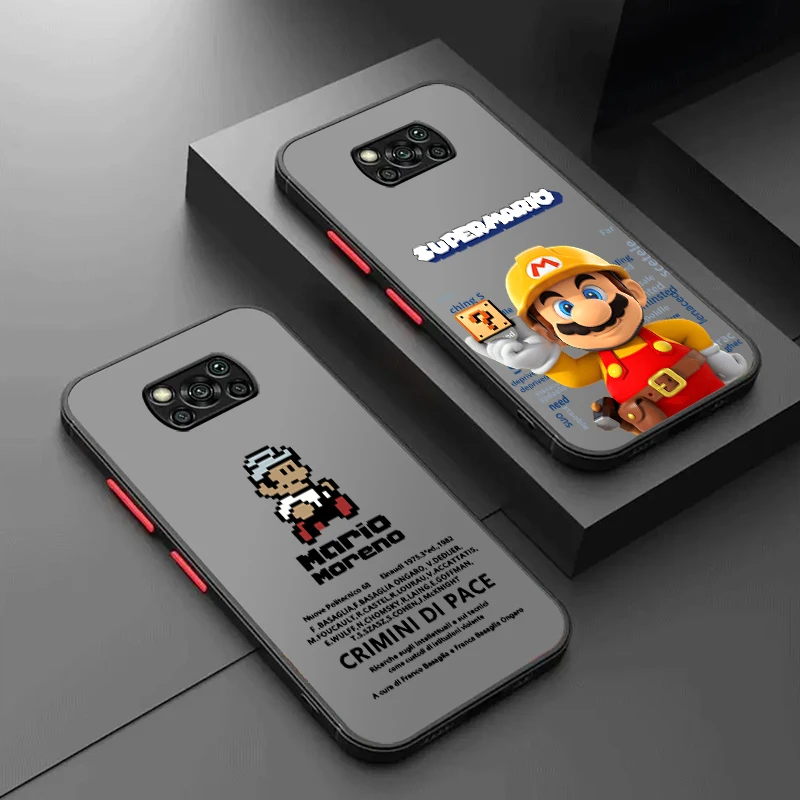 

Trend Supers M-Marios Cartoon Frosted Translucent For Xiaomi Mi Poco X5 X4 X3 M6 M5S M5 M4 M3 F5 F4 F3 GT Pro 5G TPU Phone Case