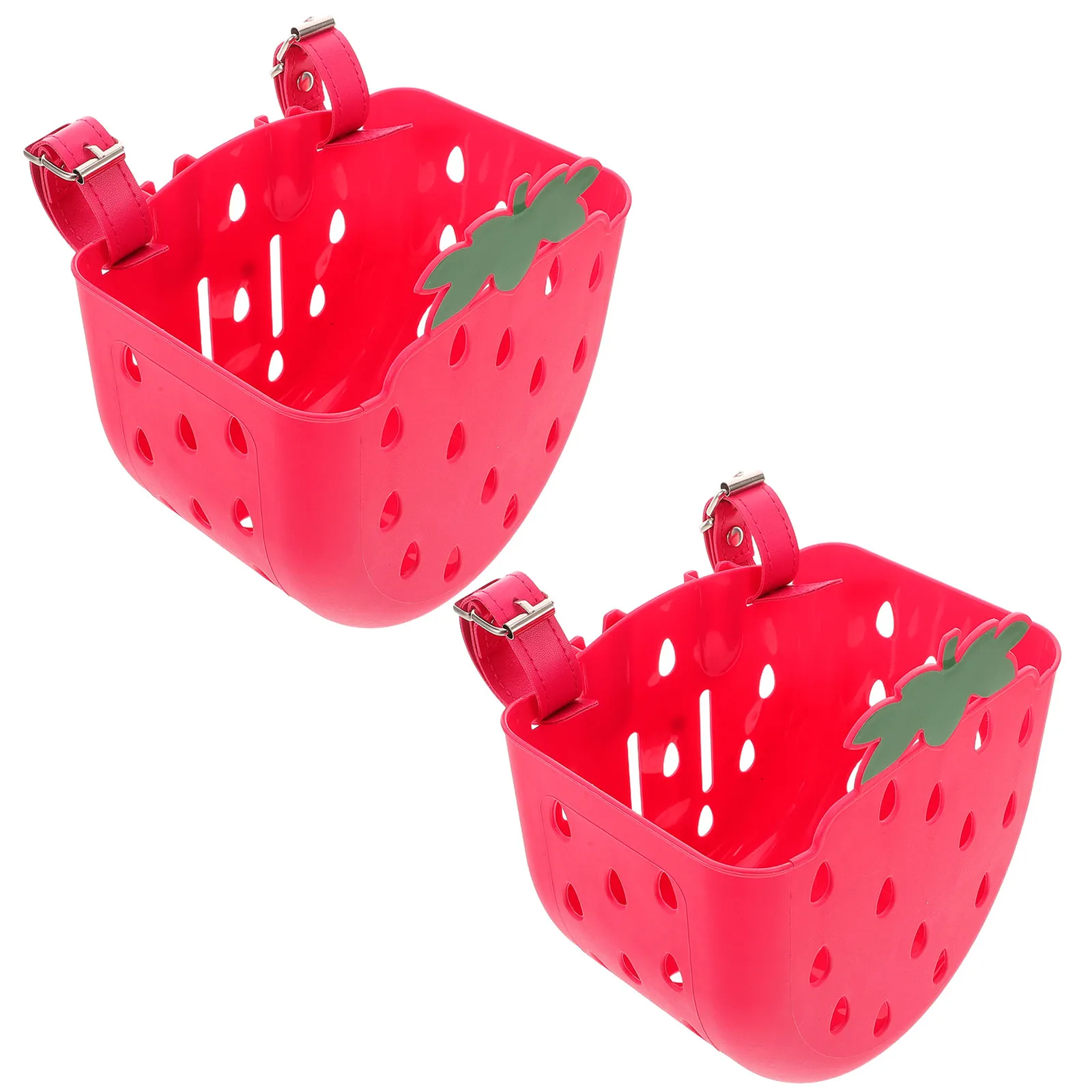 

Комплект из 2-х детских велосипедных корзин для хранения, прочные пластиковые корзины на раму для детских велосипедов и самокатов, милый дизайн в виде фруктов