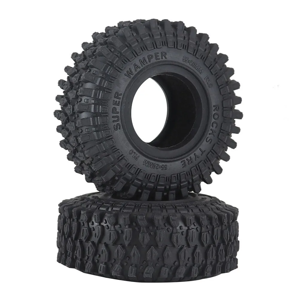 Ajrc 4 peças de pneus de borracha macia de 1.0 polegadas com espuma para axial scx24 1/24 1/18 traxxas trx4m rc crawler carro caminhão peças de atualização