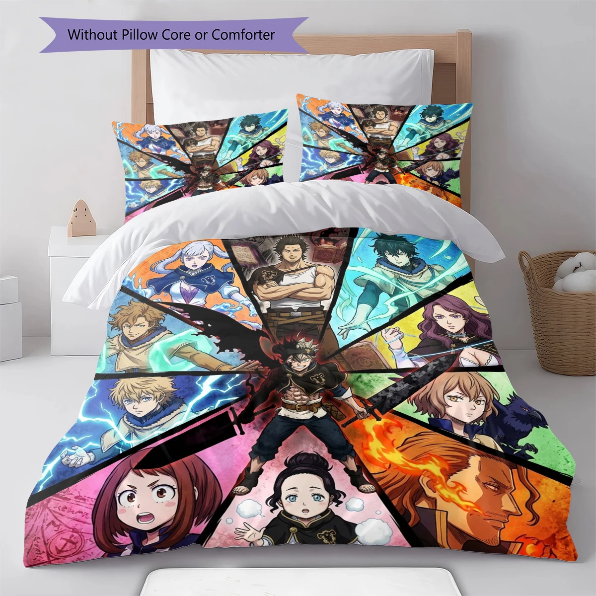 Black Clover Comfortable Soft Duvet Cover, Children Bedding Gift Set, Extra LargeVarious Sizes -HE2