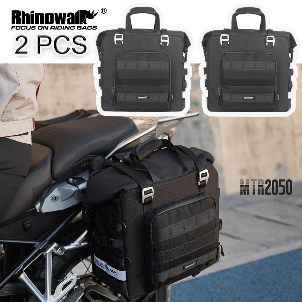 

Rhinowalk 2 Pieces Motorcycle Double Side Bags Quick Release Waterproof Saddle Bag Motor Hard Rack Bag With Support Board Summer