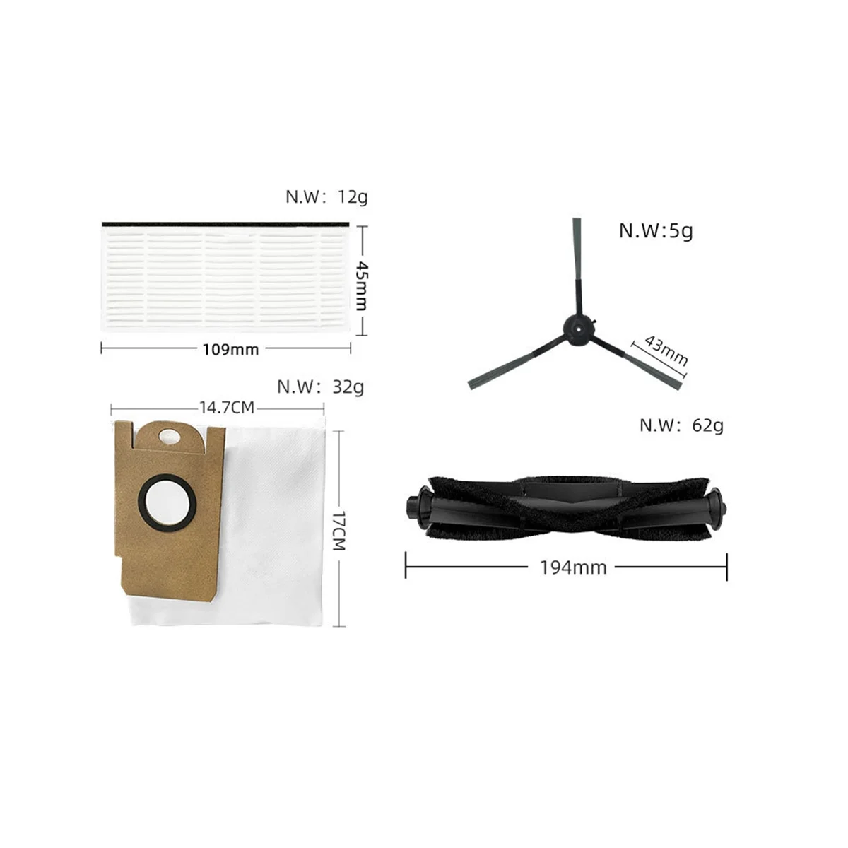 掃除機ロボット用スペアパーツ,r1,lidstro s1,メインブラシ,モップクロス,HEPAフィルター,ダストバッグの交換,スペアパーツ