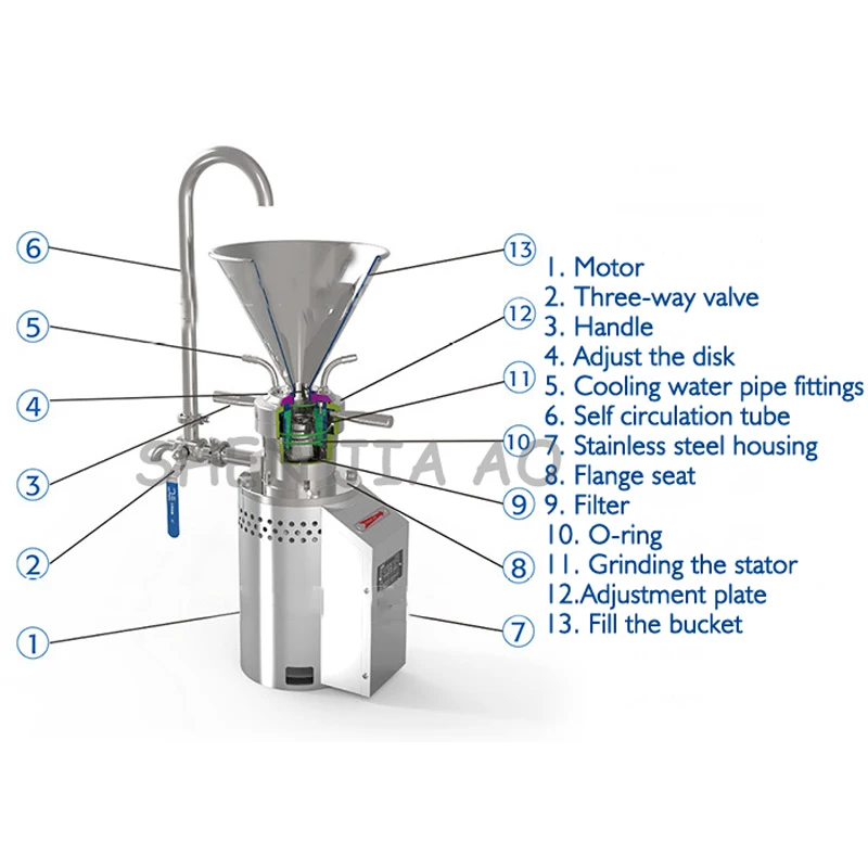 1.5KW coating grinding machine JML-65 Colloid mill sesame colloid mill peanut butter colloid mill soybean grinding machine