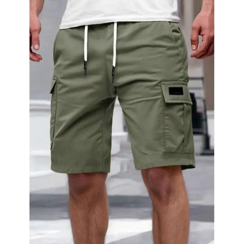 

Мужские уличные рабочие брюки, однотонные повседневные брюки с завязками на талии, осенняя футболка из ацетатного волокна Ciwalk, размер в стиле ретро