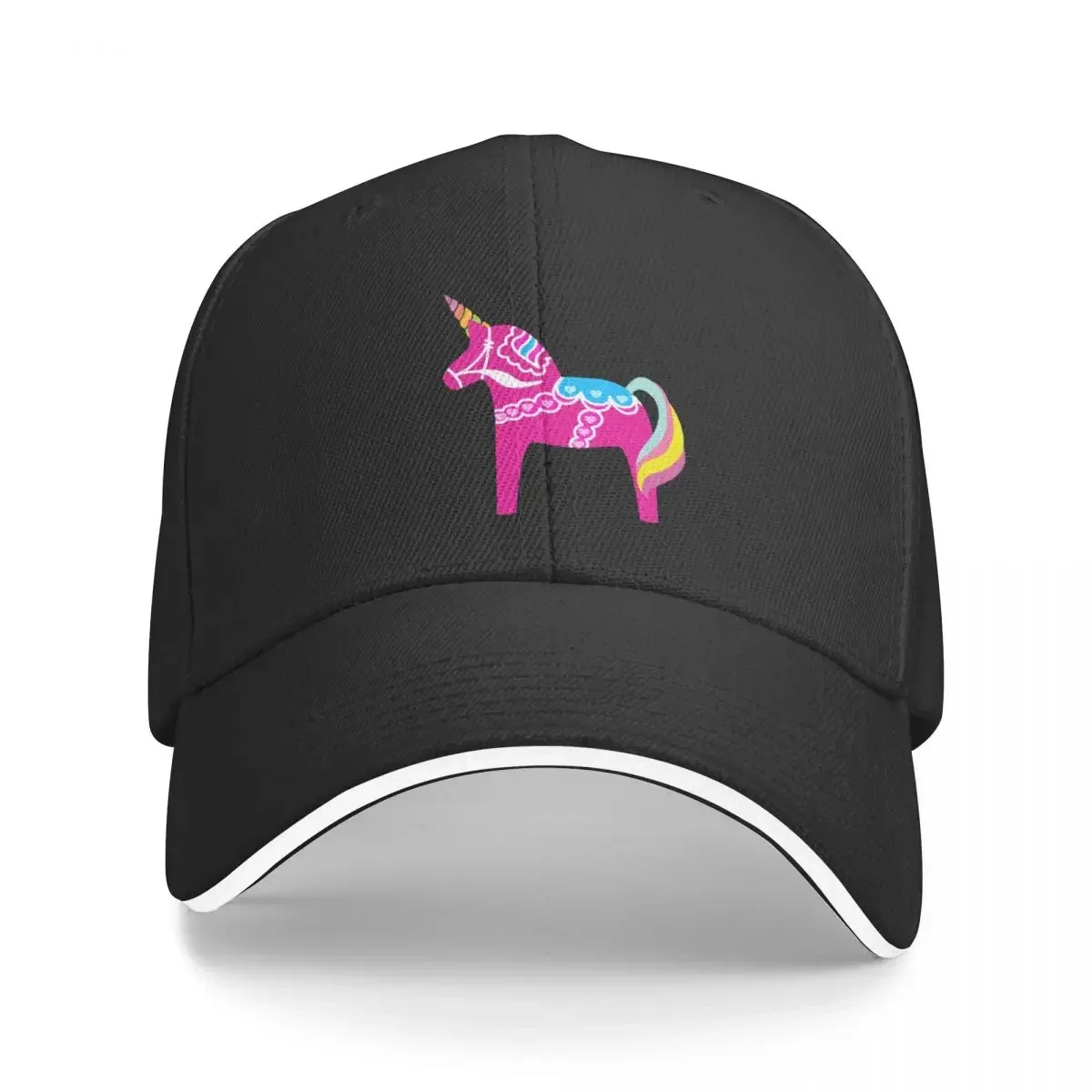 Pink Dala Unicorn Horse Fun Swedish Baseball Cap Rugby summer hat Christmas Hat Golf Wear Boy Women's