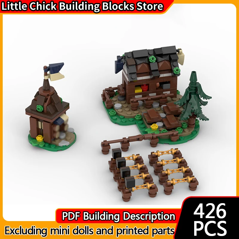 

Medieval Castle Model MOC Building Bricks Castle Expansion Part Modular Technology Children Holiday Gifts Assemble Toys Suit