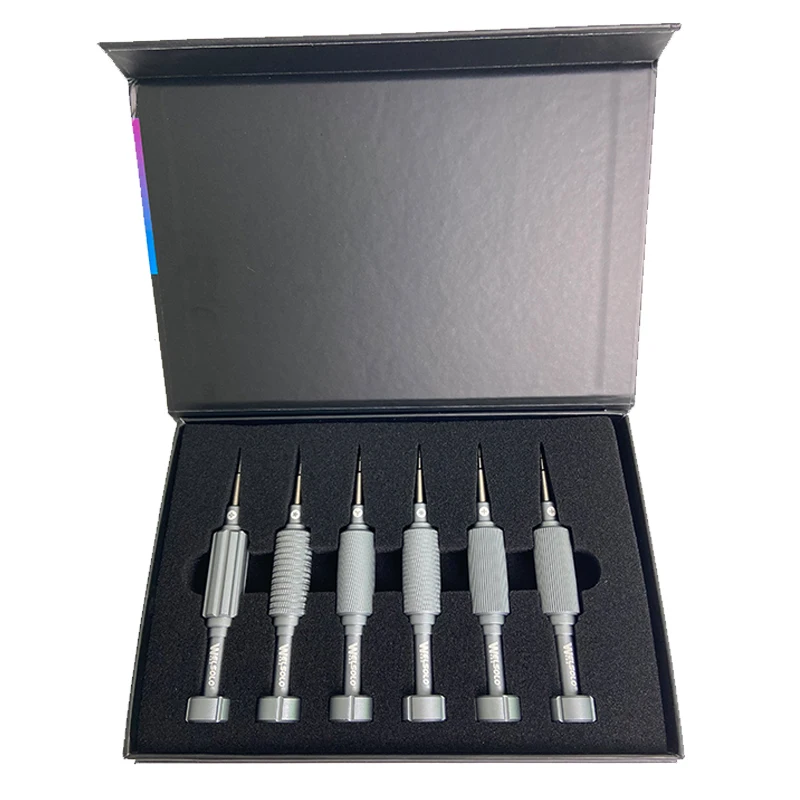 WELSOLO 6Pcs IShell MAX Mortar Mini Precision Screwdriver Set Plum Blossom Cross for IPhone Disassembly Phone Repair Tools Set
