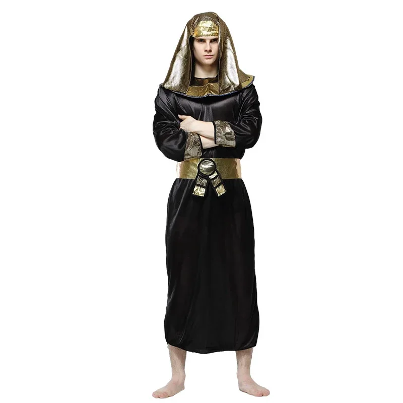 Man Ancient Egypt Pharaoh Black dress costume Anubis Soldier Halloween FantAsia Cosplay Fancy