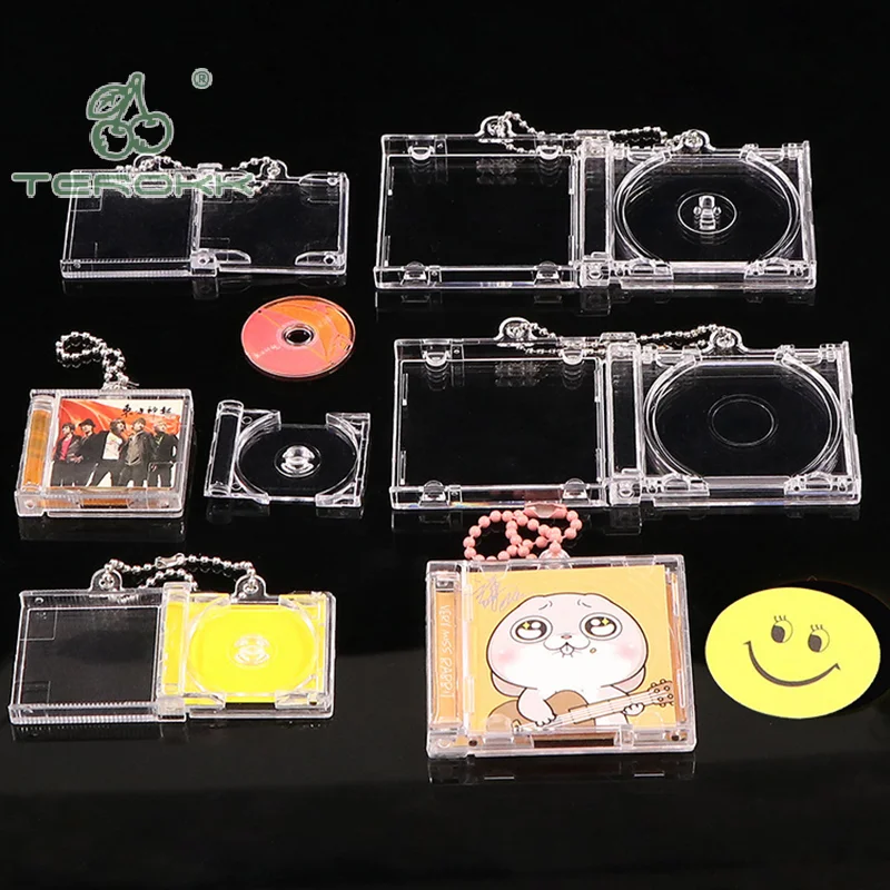 1pc Peripheral Commemorative Album Blank Mini CD Case Pendant For DIY Keychains Backpack Hanging Decoration