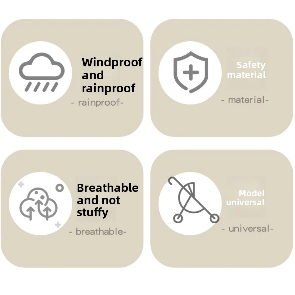 Transparent Baby Strollers Rainproof Cover Waterproof Travel Baby Pram Rain Cover Nobstructed View Windproof Pushchair Raincoat