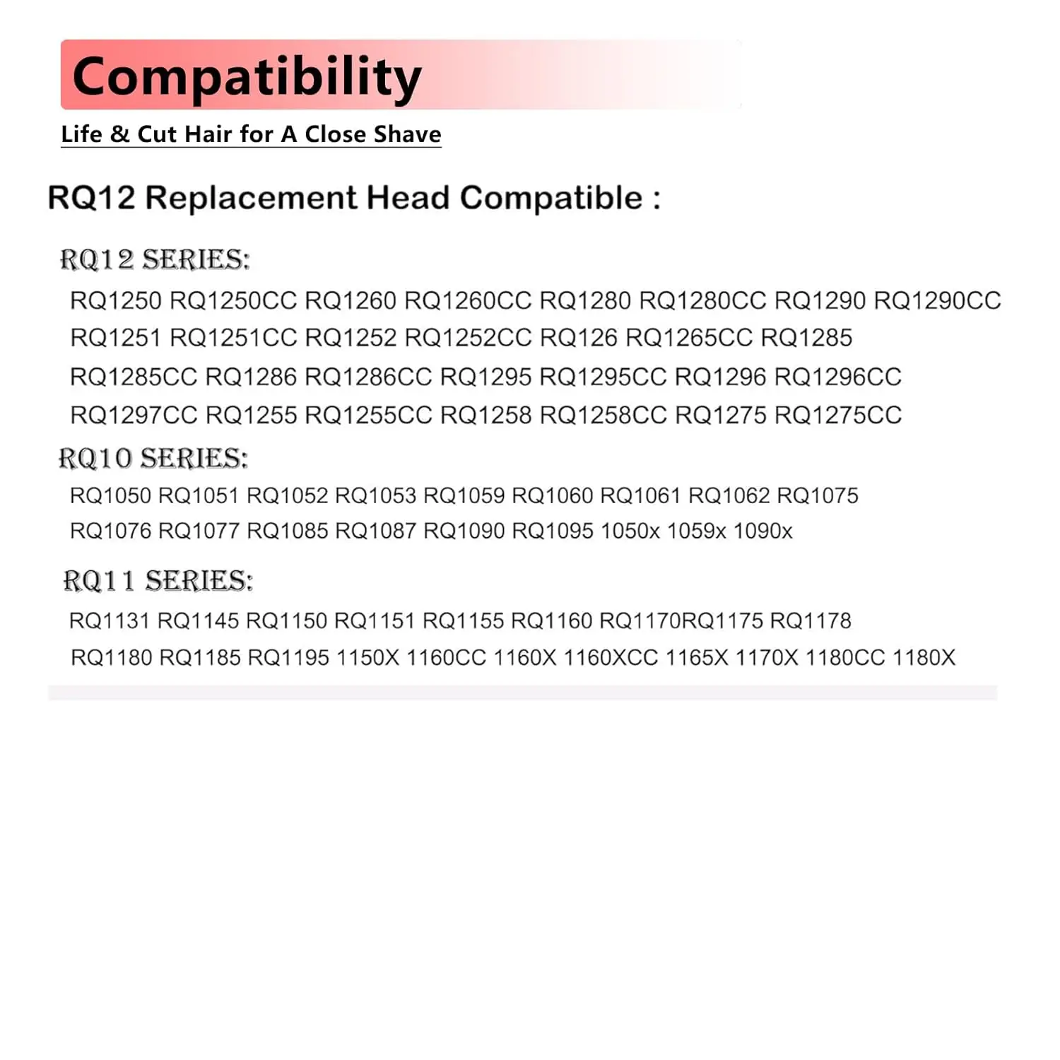 RQ10/RQ12 Replacement Shaver Head Compatible with Philips Sensotouch 3D 1260X RQ1250 RQ1295 RQ1180 Arcitec Shaving Razor Blade image 3