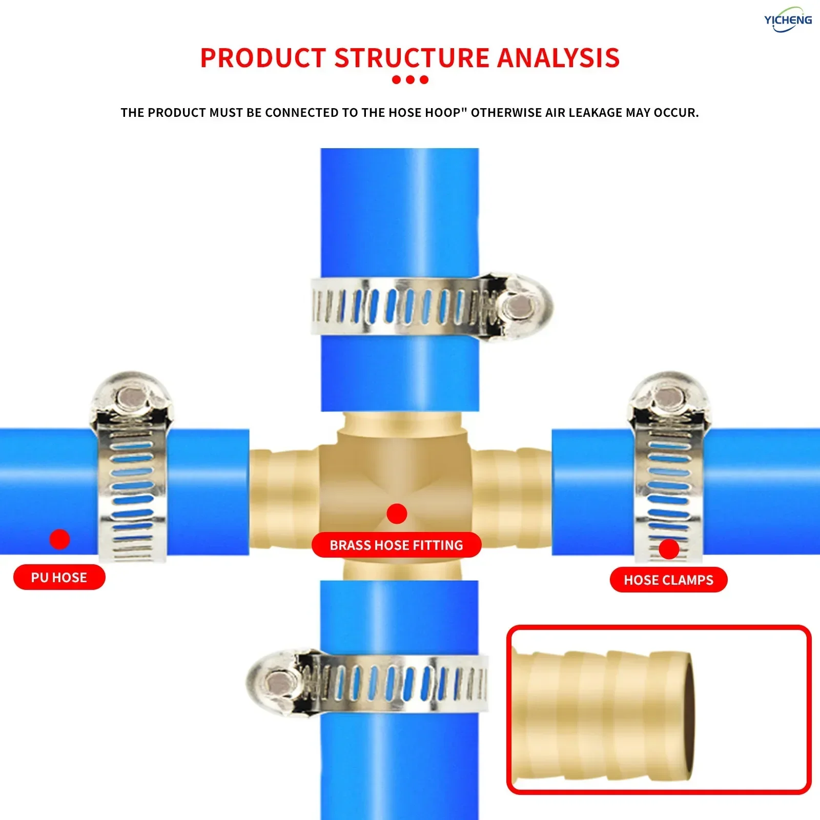 

PNEUMATIC four-way connection shaped Union Barbed OD 6mm-12mm Splicer Brass Hose Fitting Mender Joiner（Pack of 10）