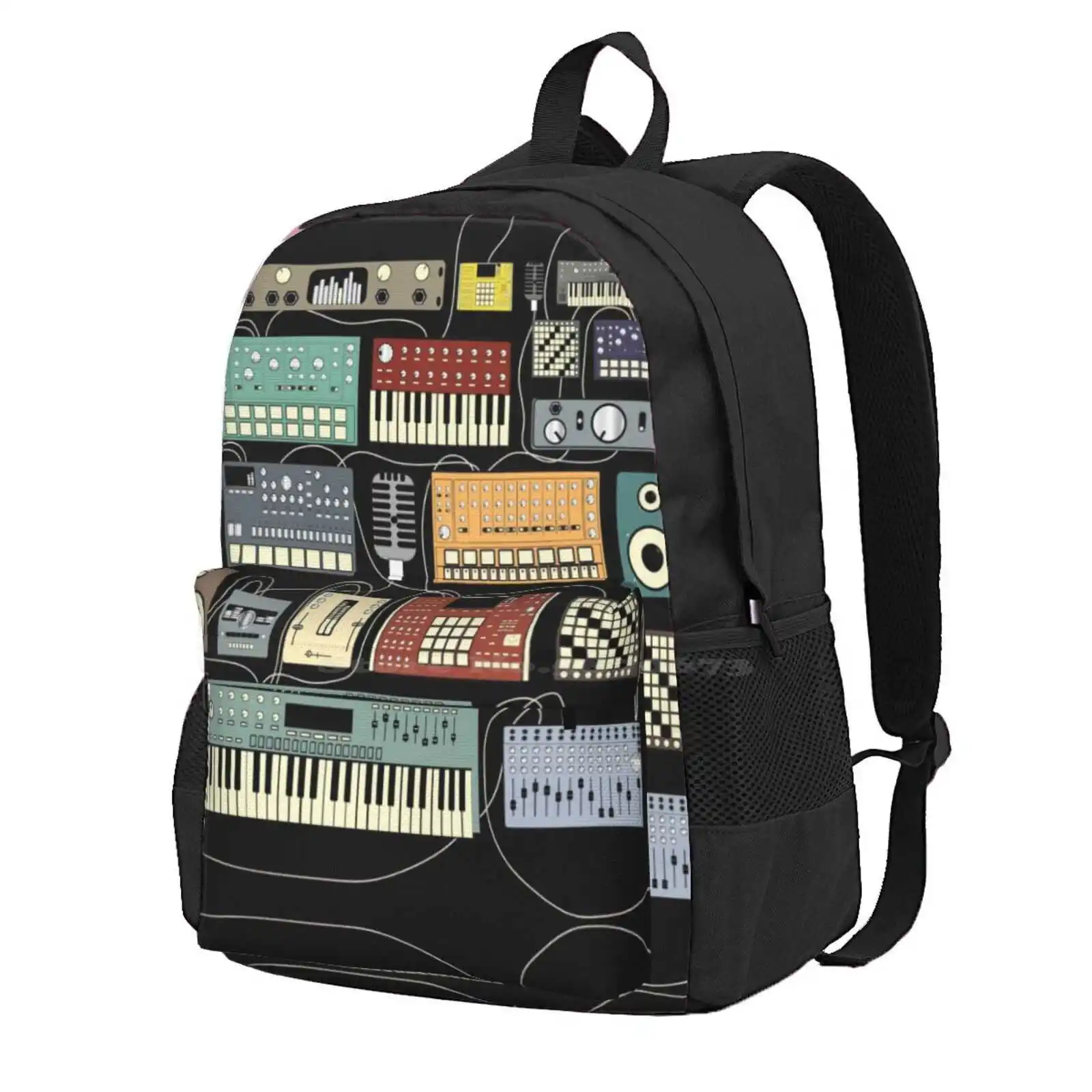 Electronic Musician Synthesizer And Drum Machine Dj Hot Sale Schoolbag Backpack Fashion Bags Synthwave Drum Machine