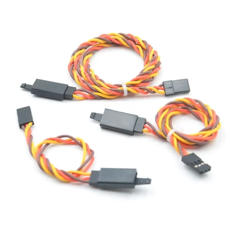 10Pcs/lot RC Servo Futaba JR Twisted Extension Cord 30 / 60 core With Anti loosening buckle Male to Female Connection line 22AWG