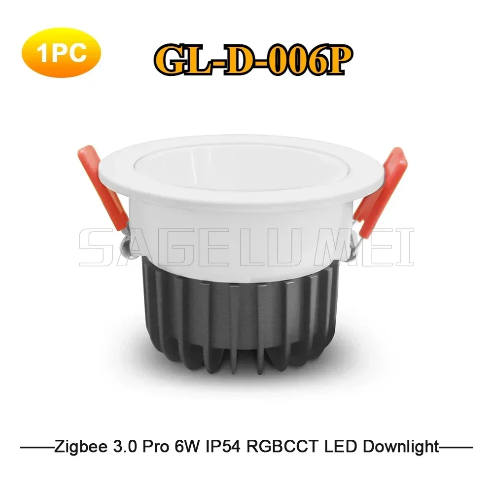 GL-D-006P/007P Gledopto LED Downlight Pro 6W/12W Zigbee 3.0 Smart RGBCCT Waterdicht Werk met Tuya APP/Voice/RF Afstandsbediening