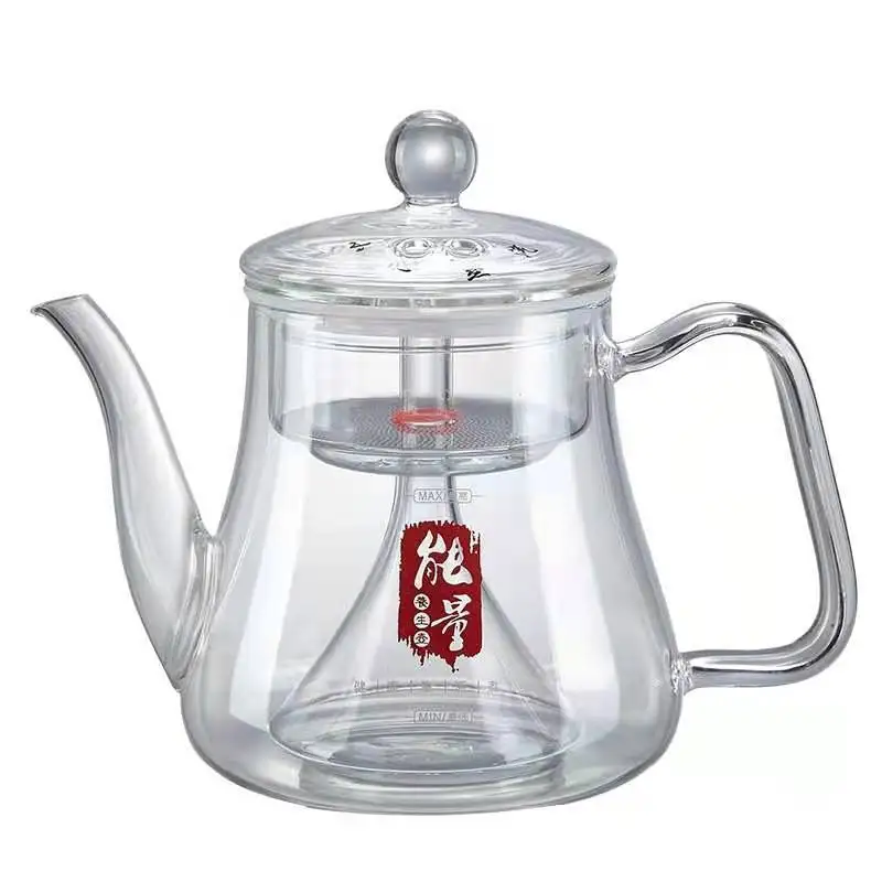 Glass Steaming Tea Pot Electric Stove Boiler 1200ml Heat Resistant Commercial Teapot