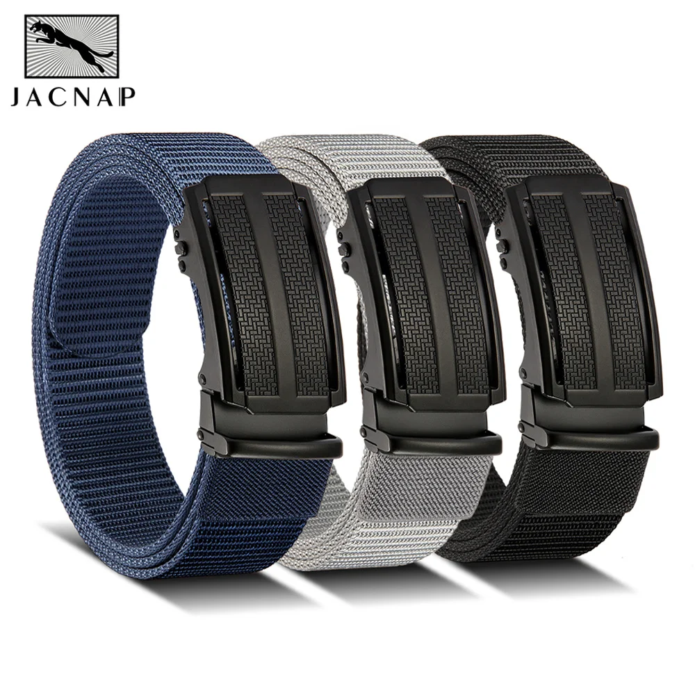 Men Tactical Nylon Belt, Automatic Quick Release Buckle Canvas Webbing Belt Multifunctional Outdoor Hunting Waist Strap