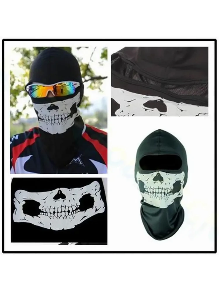 AliExpress moggic Bicycle Balaclava Full Face Mask Skull Print Motorcycle Full Face Mask Windproof Skiing Head Neck Warmer Bicycle Helmet Liner