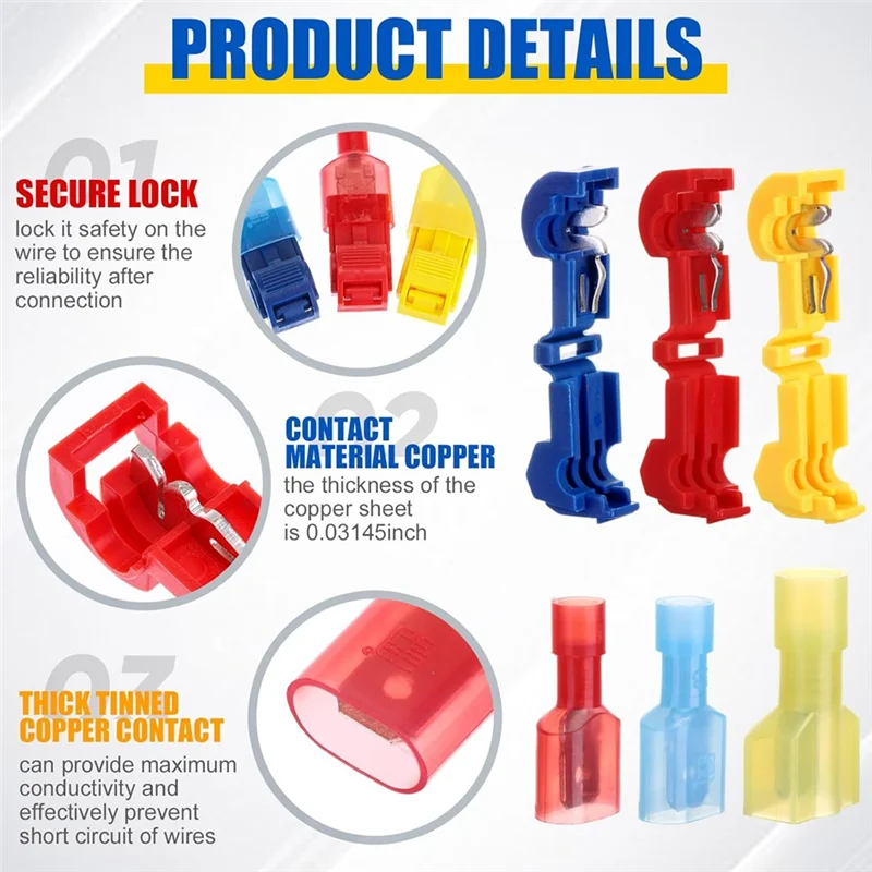 

【Hot Cake】960Pcs/480 Pairs T-Tap Wire Connectors Kit Self Self-Stripping Electrical Connectors Kit For Automotive Wire Tap