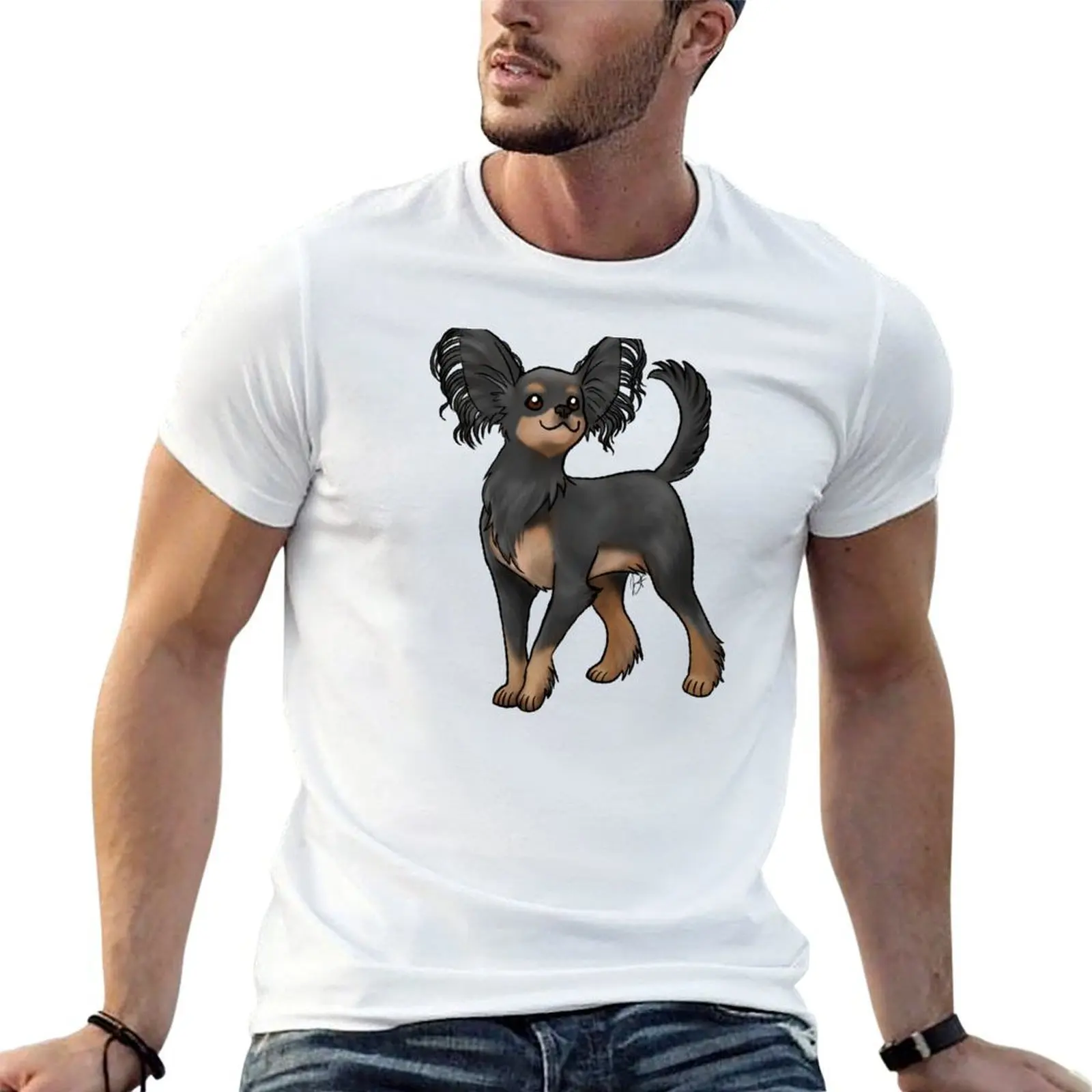 

Russiky Toy - Long Haired Black and Brown T-Shirt t shirts cotton 100% man t shirt graphic T-Shirt