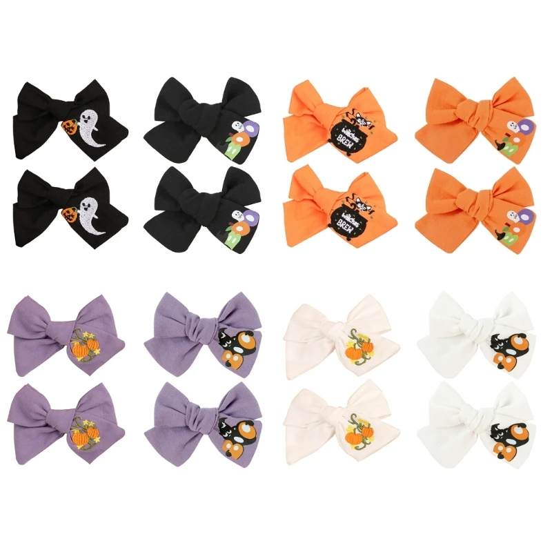 

77HD Halloween Theme Hairpin Stylish Hair Clip Pumpkin Hair Barrettes for Baby Girls Kids Parties Headwear Hair Decorations