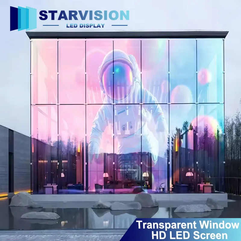 High Brightness LED Transparent Curtain Screen Easy Installation For Storefront Window