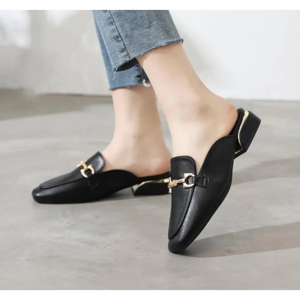 

extravagant Spring Summer Women Mules Shoes Slippers Fashion Round Toe Bowknot Baotou Straw Plaited Article Fisherman Slippers