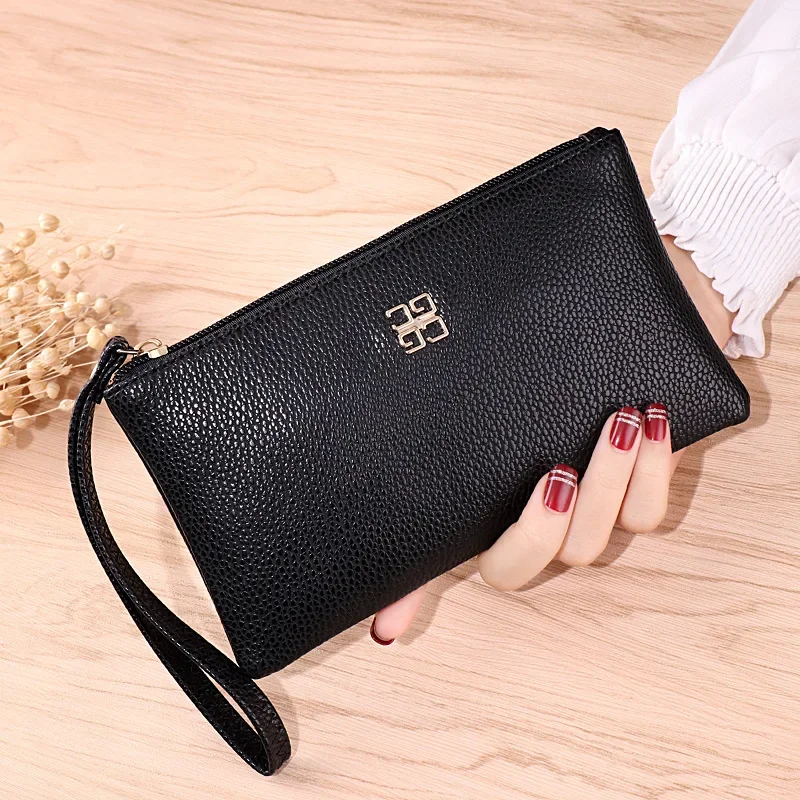 

Wallet Litchi Grain PU Leather Lady Zipper Phone Pocket Credit Card Holder Female Purse Coin Money Bag Clutch Women Long Casual