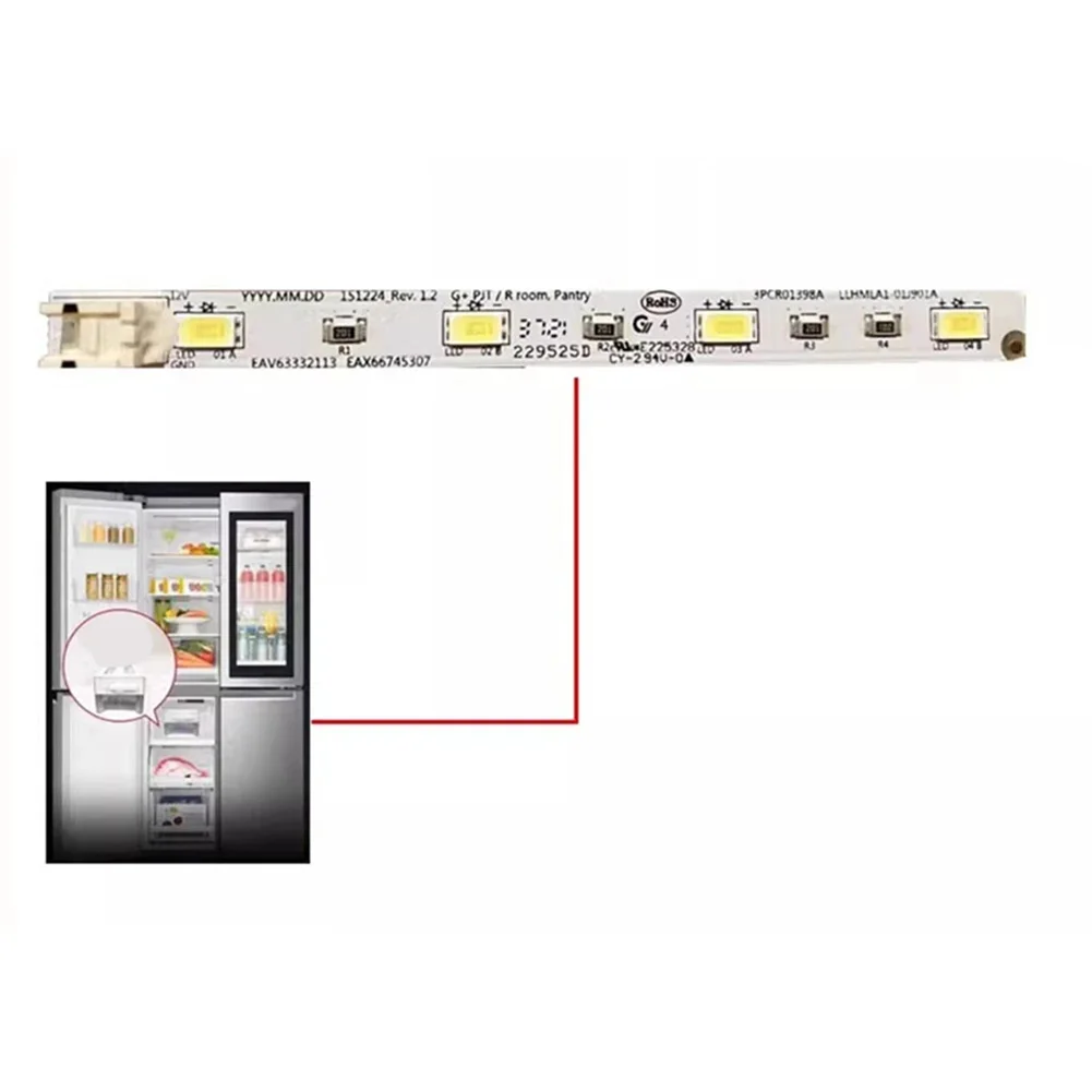 Refrigerator Lamp LED Light Strip DC12V Plastic Material Bright Illumination Energy Efficient For LG Refrigerators
