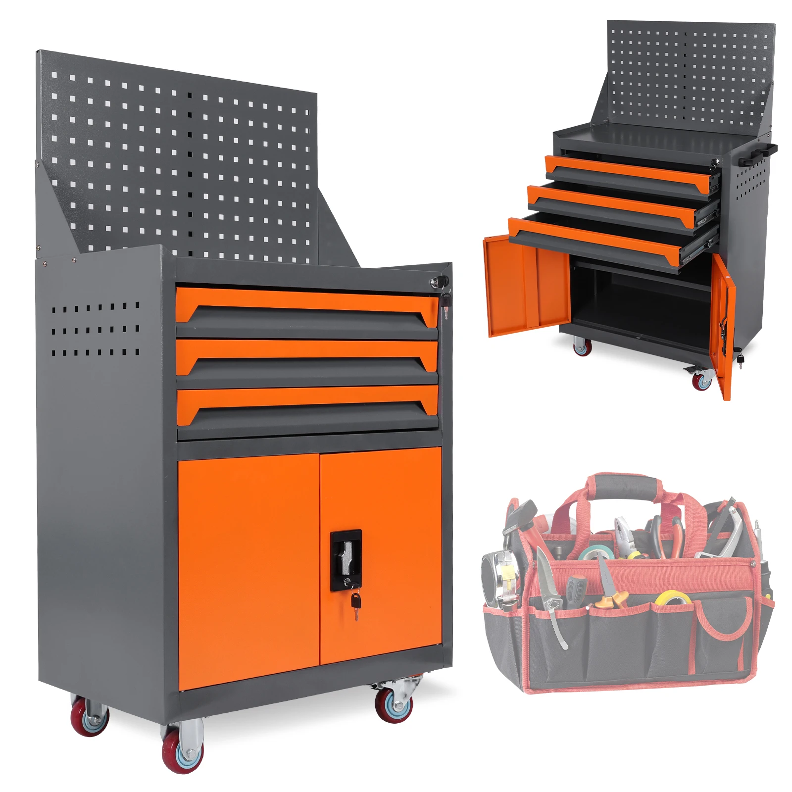 

Rolling Tool Chest with Drawers Auto Repair Tool Cart Mobile Tool Cart for Workshop Warehouse Garage
