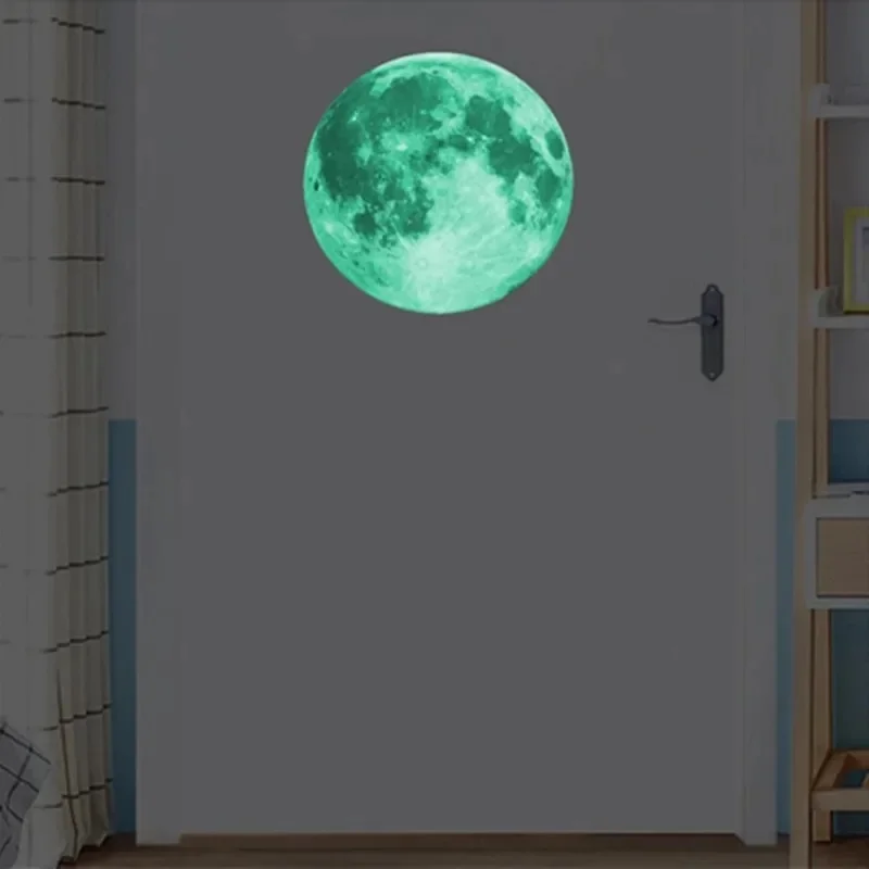 1/2/3pcs Luminous Moon Stickers Star Sky Fluorescent Wall Decals Glow in the Dark Kids Bedroom Living Room Bathroom for Home