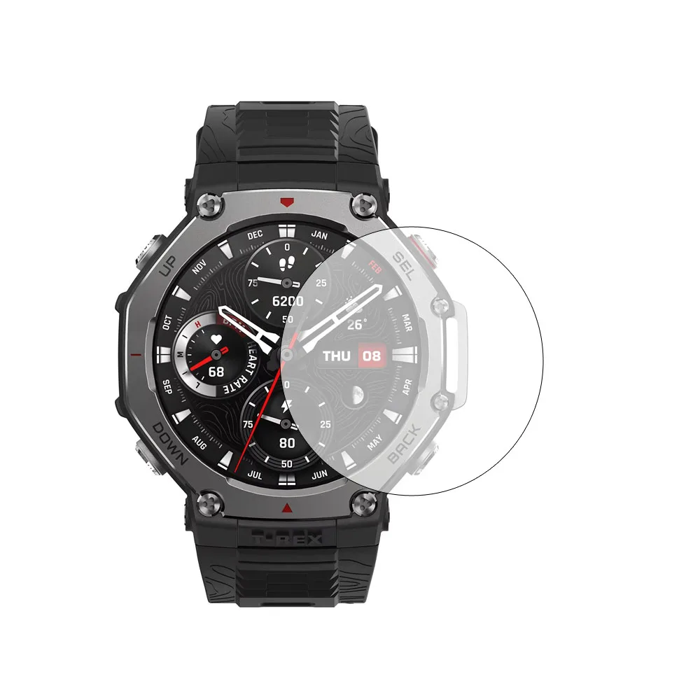 Película protetora de vidro duro para smartwatch, capa protetora de tela para amazfit t-rex 3/trex3 pro, acessórios de proteção para relógio inteligen