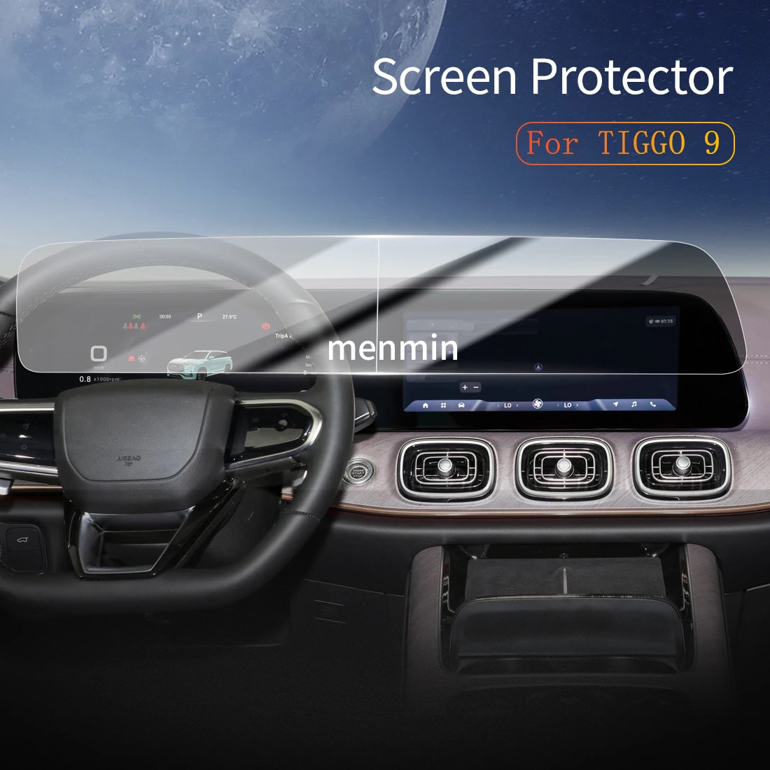 

Car Stickers Dash Carplay Mirror Screen Protector Display Tempered Glass Protective Film Vehicle For25 Chery TIGGO 9