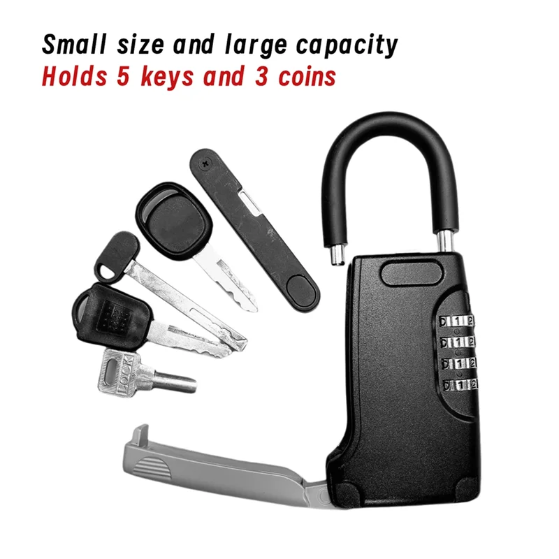 SOFT-Key Lock Box Outdoor With Code Realtor Security Lockbox For Spare Keys Outside Waterproof Outdoor Key Hider