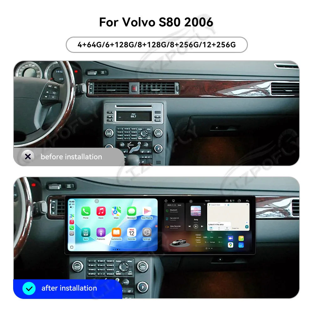 

Dual 10.1 Inch Car Radio Android For Volvo S80 2006 CarPlay Multimedia Video Player Car DSP GPS Navigation Stereo Head Unit WIFI