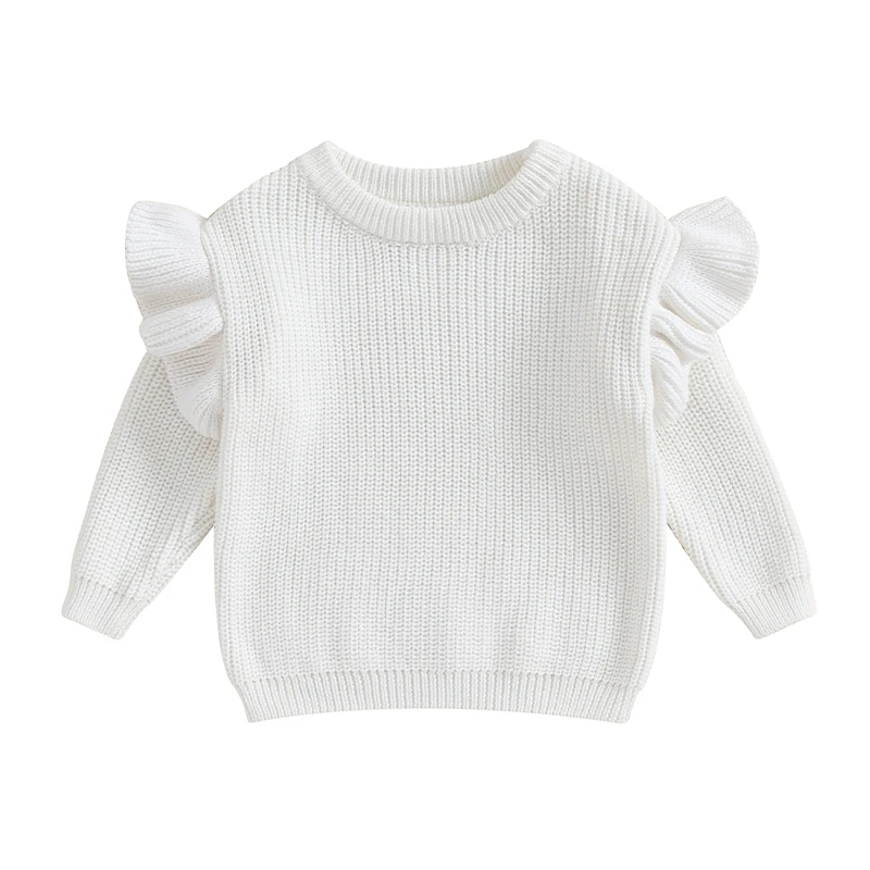 Mubineo Baby Girl Winter Clothes Cute Flower Sweater Toddler Kids Crewneck Pullover Long Sleeve Knit Newborn Infant Sweaters