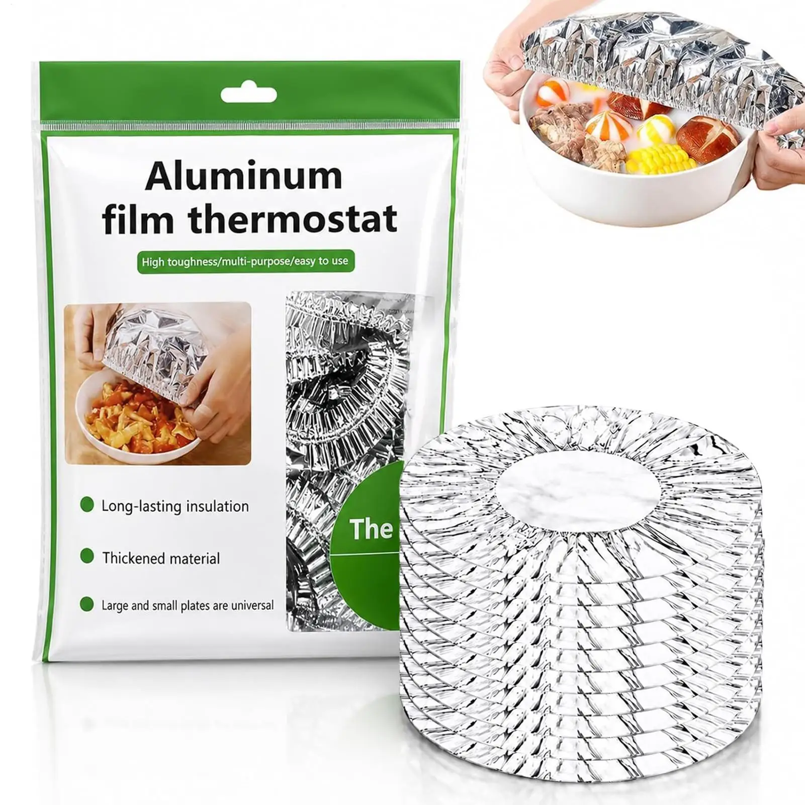 Aluminum Foil Film Food Cover Food Grade Fresh-keeping Packaging Bag Fruit Vegetable Storage Bag Kitchen Insulation Artifact Lid