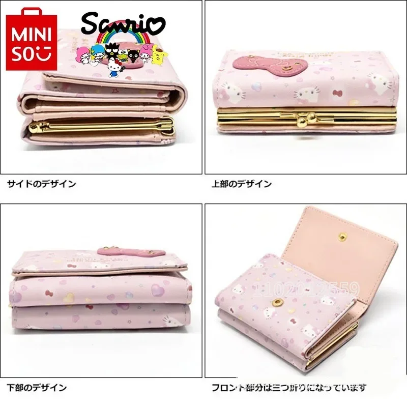 MINISO Hello Kitty New Women\'s Wallet Luxury Brand Original Women\'s Coin Purse Cartoon Cute Folding Fashion Mini Girl Coin Purse