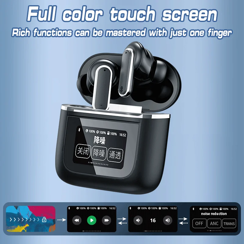 Imagem -05 - sem Fio Bluetooth Fones de Ouvido Led Color Touch Screen Display Tws Earbuds Enc Chamada Redução de Ruído Jogo sem Atraso Fones de Ouvido Yx27