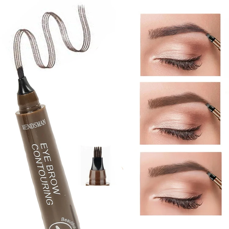 4D Microblading Eyebrow Pen 4 Forks Tip Eyebrow Tattoo Pencil Long Lasting Fine Sketch Liquid Eye Brow Make Up 5 color