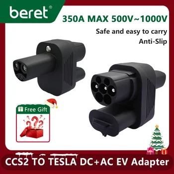 Beret ccs2 para tesla ev adaptador de carregador ac + dc 250a 1000v veículo elétrico carregamento dc ccs2 para tesla conversor dc combo 2