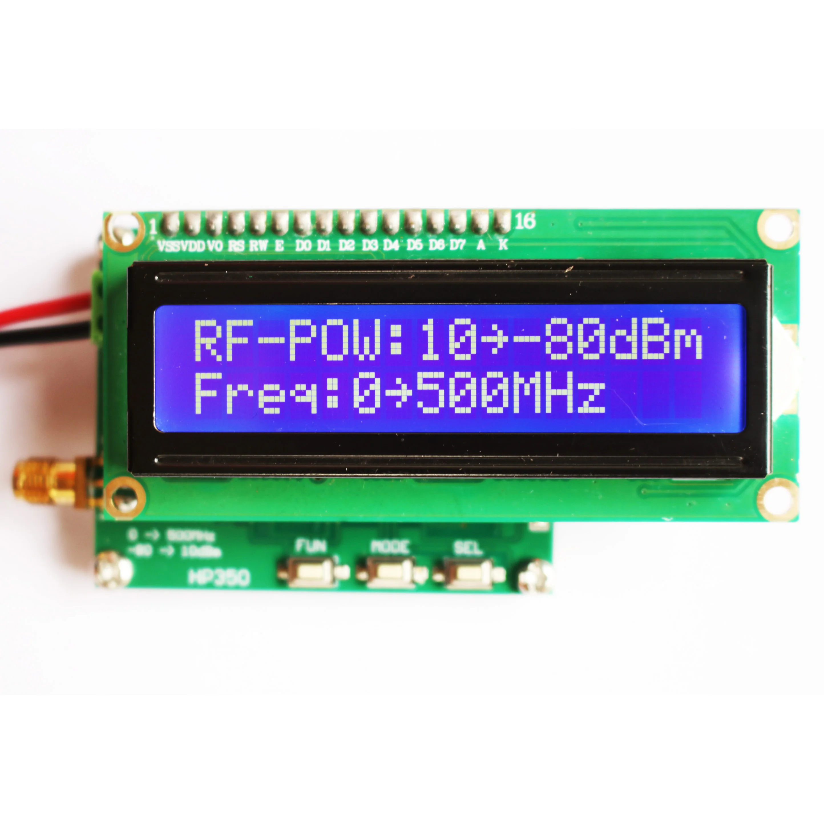 RF power meter, power meter 0-500Mhz -80~ 10 dBm can set the RF power attenuation value