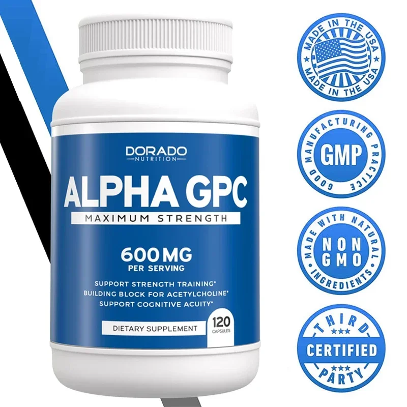 

Alpha GPC Choline Brain Supplement for Acetylcholine Advanced Memory Formula, Focus and Brain Support, Non-GMO Capsules