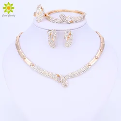 Wedding Bridal Crystal Jewelry Set For Women Party Fashion Choker Necklace Vintage Dubai Trendy Accessories